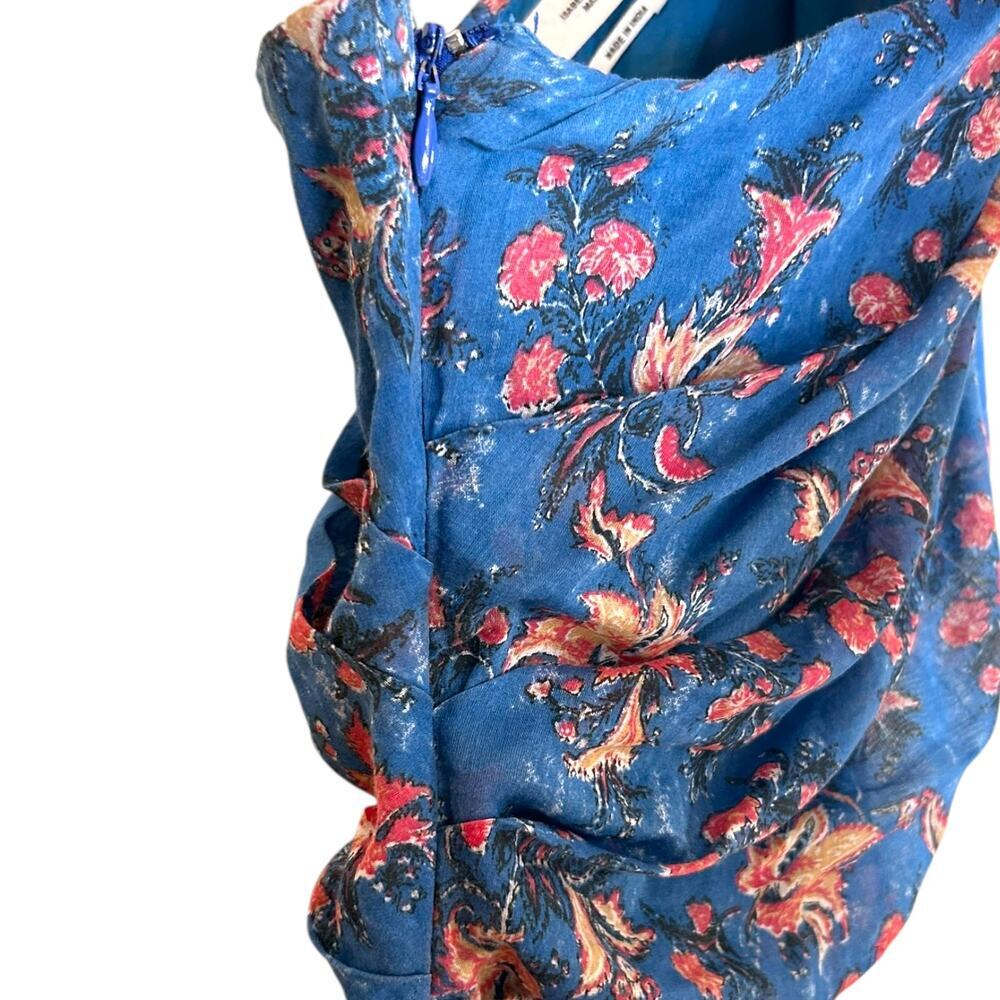 Isabel Marant Etoile, Women's 'Esther' Dress, Mini Ruched, Blue Size 36 FR, 4 US - Picture 10 of 11